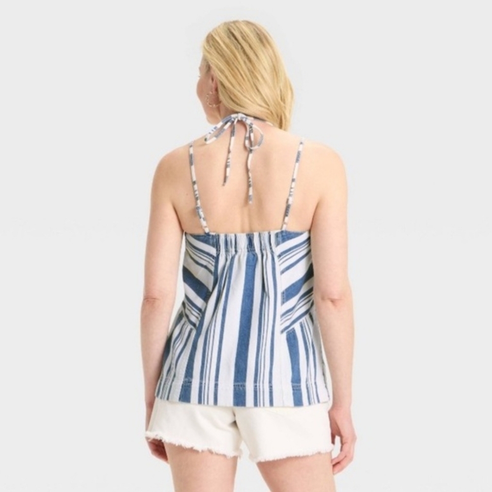 Universal Thread Denim Striped Top - Picture 4 of 10